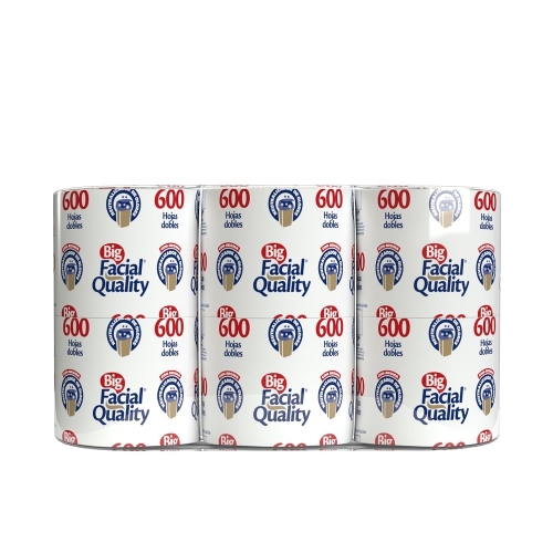 Big facial quality papel higienico 600 hojas