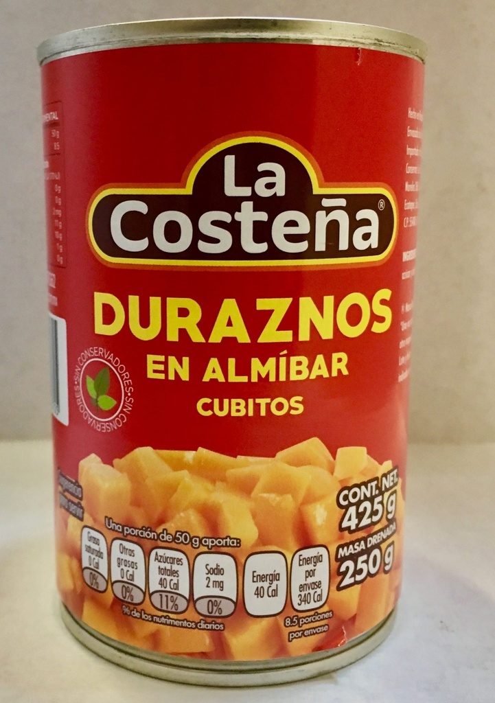 Duraznos en almibar La costeña 820g