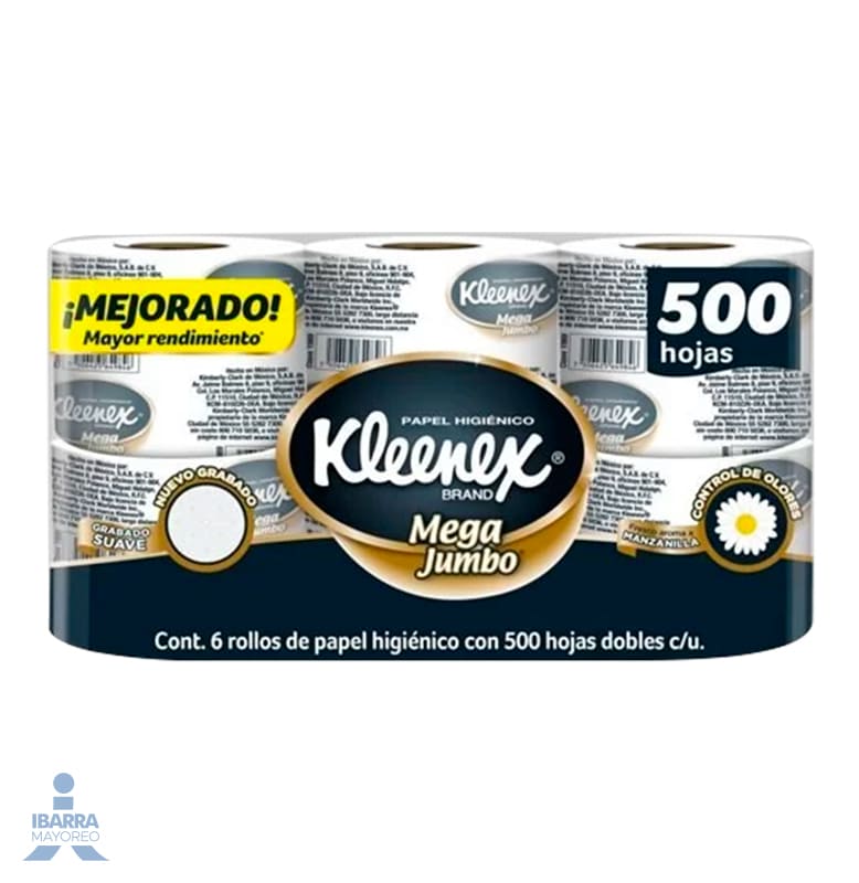 Kleenex mega jumbo papel higienico (6 rollos)